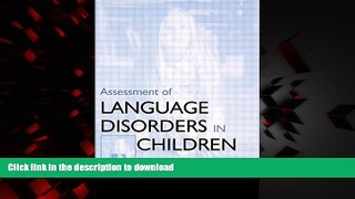 Best books  Assessment of Language Disorders in Children online to buy