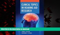 Buy book  Clinical Topics in Hearing Aid Research online