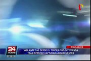 Vigilante cae desde tercer piso de vivienda tras intentar capturar a delincuente