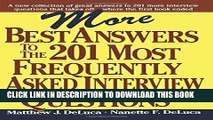 [PDF] More Best Answers to the 201 Most Frequently Asked Interview Questions Full Collection