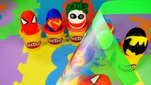 Play Doh Surprise Eggs Superhero Kinder Surprise Batman Joker Superman Spiderman Flash Cars 2 Toys