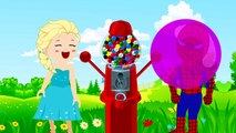 Frozen Elsa & Spiderman Love Kiss Bubble Gumball machine Challenge-Bv4gHqDhhdg