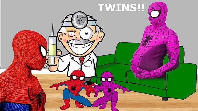 PREGNANT Pink Spidergirl vs PREGNANT Frozen Elsa - SPIDERMAN BABIES! - Superhero Fun :)