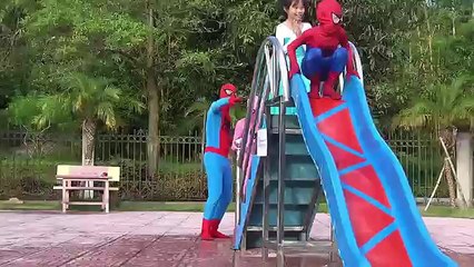 Download Video: Baby Play Swimming Pool Spiderman Baby vs Frozen Elsa Joker Fun Superhero pinks spidergirl