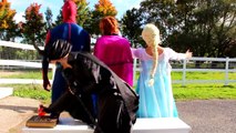 Spiderman Sits on Frozen Elsa!!! w/ Joker Maleficent Spidergirl Anna Catwoman! Superhero Fun IRL :)