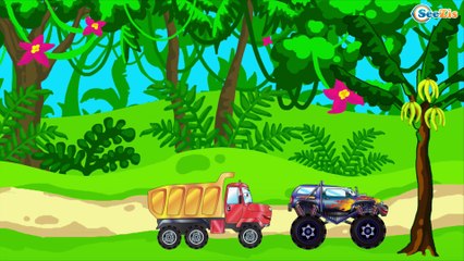 The Truck and the Monster Truck in the City of Cars | Cars & Trucks cartoon for children