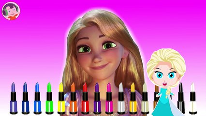 Rapunzel and Elsa Frozen Makeup Prank _ Learn Colors for Kids _ Video for Kids-cVN73lPT9TE