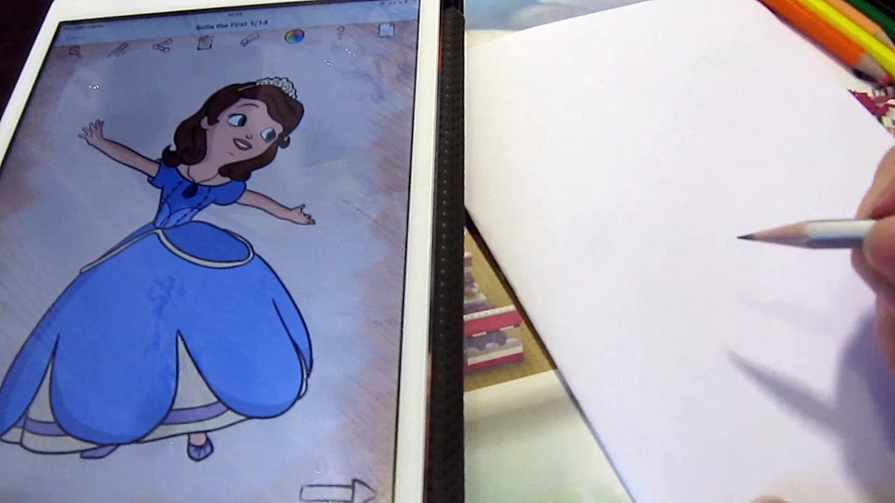 How to draw Sofia the First. Once Upon a Princess Как рисовать Софию из мультфильма София Прекрасная