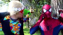 Frozen Elsa & BABIES! w/ Spiderman Princesses Maleficent Joker Pink Spidergirl! Funny Superheroes :)