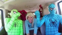 Spiderman Eats Ariel the Little Mermaid vs Joker vs Frozen Elsa vs Doctor Xray with Blue Spiderman