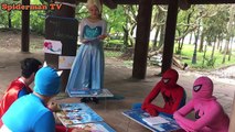 Elsa Frozen Becomes a Mermaid! Spiderman SuperMan Becomes a king kong Pink Spider Girl Superhero Fun