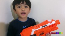 Nerf War - ABC Letters Alphabets and Monster Trucks part4