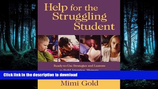 READ  Help for the Struggling Student: Ready-to-Use Strategies and Lessons to Build Attention,