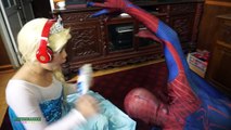 Spiderman Vs Frozen Elsa! Spider-man Fart Prank! Funny Superhero Movie in Real Life :)