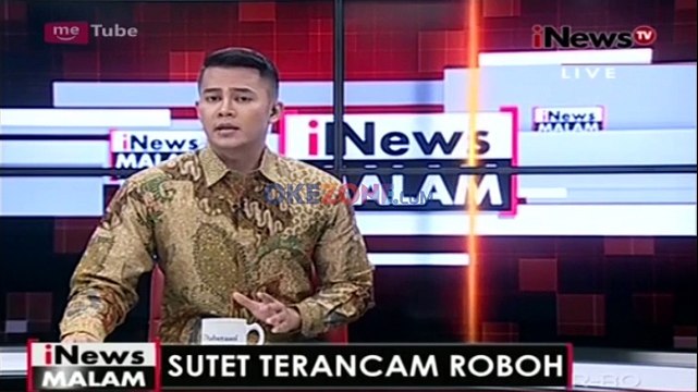 Tiang Sutet Miring Diterpa Angin Kencang