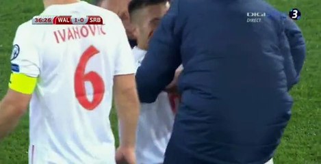 Dusan Tadic Horror Foul - Wales vs Serbia 12-11-2016 HD