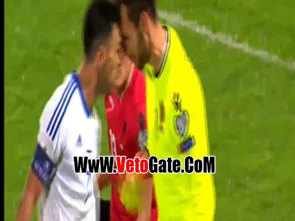 حارس البانيا ينطح لاعب اسرائيلى بالرأس عقب سب الاخير له