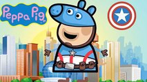 Peppa Pig Superheroes Painting Episodes Transforming Cartoon Marvel Spiderman Captain America