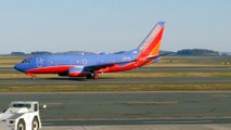 Southwest Airlines Taxiing for takeoff from landing Boston Logan Airport Plane Spotting