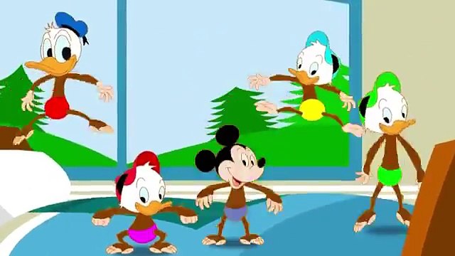 5 Little Monkeys Mickey Mouse Jumping on the bed - Five Little Monkeys Nursery Rhyme
