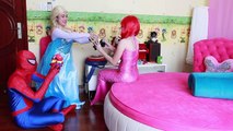 Frozen Elsa Becomes a Mermaid! w Joker & Spiderman Pink Spidergirl Anna Superhero Fun in Real Life
