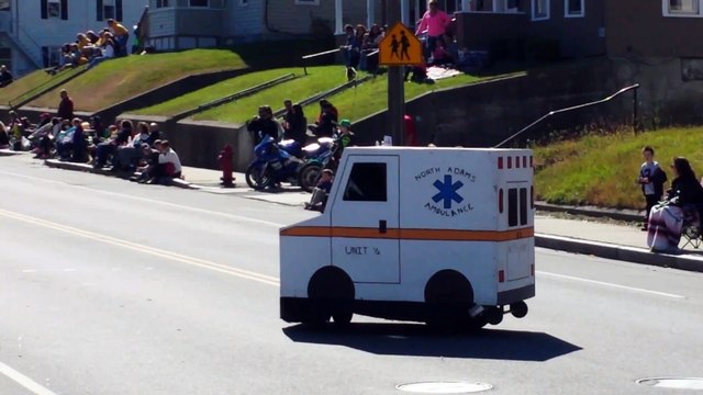 North Adams Massachusetts Fall Foliage Parade Spinning Ambulance