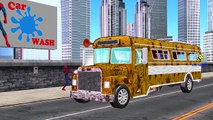 Spiderman Washing Car Wash Compilation | Monster Truck School Bus Excavator Police Car Wash Video