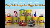 Many Play Doh Eggs Surprise Disney McQueen Cars 2 Princess Police Cars Frozen Elsa Kids 子供お Toys