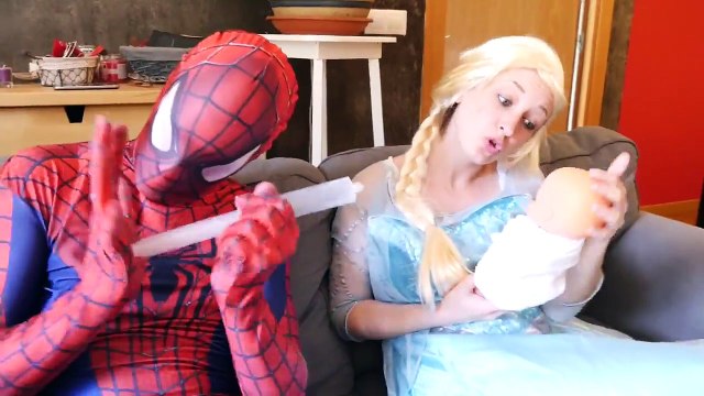 Spiderman Help Frozen Elsa Mermaid in Toilet w/ Spiderbaby, Joker, Ariel, Pink Spidergirl, Snake