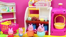 Peppa Pig in Shopkins Surprise Basket with Frozen Elsa and Anna and Daddy Pig Opening Shopkins