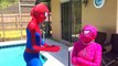Spiderman Balloon prank! w/ Spidergirl Joker, Venom, Batman & Frozen Elsa Fun movie Superhero IRL