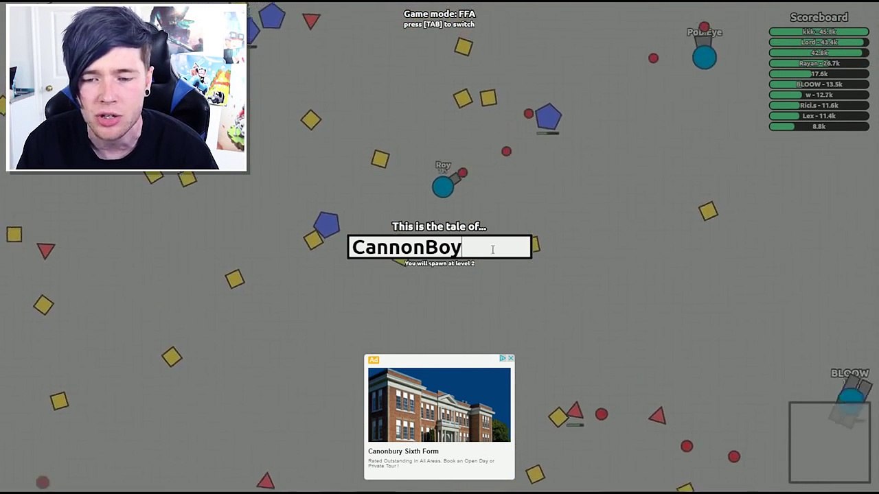 TOP TEN CANNON BOY!! diep io