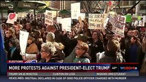 Anti-Trump protesters gather outside the White House