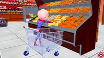 SpiderBaby Supermarket & Shopping cart Dinosaur Gorilla | 3D Dinosaur Finger Family Songs Collection