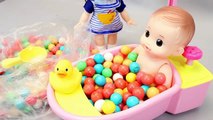Learn Colors for Kids -New Surprise Eggs Play Doh baby doll bath time bubble Gum Clay slime toys