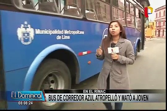 Bus del Corredor Azul atropella y mata a un joven en el Rímac