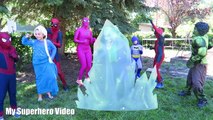 Spider-man & Elsa vs FIRE! Pink Spidergirl TWINS Battle vs Joker Hulk Batman Alliance Funny Video