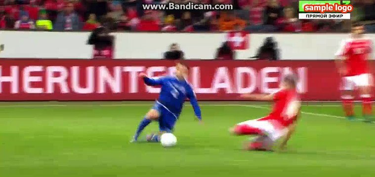 Granit Xhaka Horror Foul - Switzerland 1-0 Faroe Islands 11-13-2016 HD