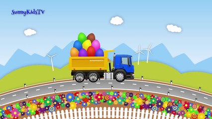 Trucks for kids. Dump Truck. Surprise Eggs. Learn Fruits. Video for children.-MV6I1VNdKjg
