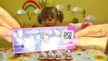 ✔ Хелло Китти распаковка яйца Киндер Сюрприз игрушки Hello Kitty unboxing