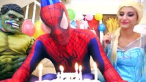 Spiderman piada aniversário vs joker w Elsa Frozen, Hulk & Batman Super heróis cômicos na vida real