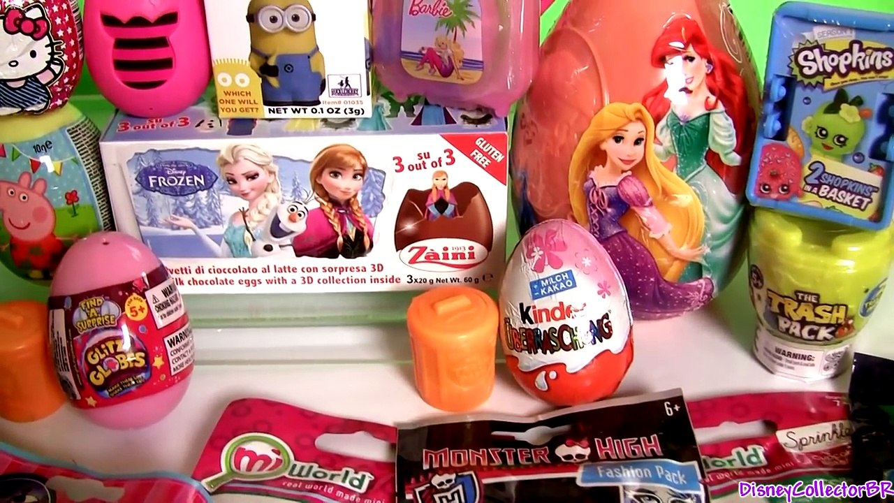 Giant Disney Princess Surprise Eggs Boxes Peppa MonsterHigh Frozen Princess Shopkins Surprise Basket