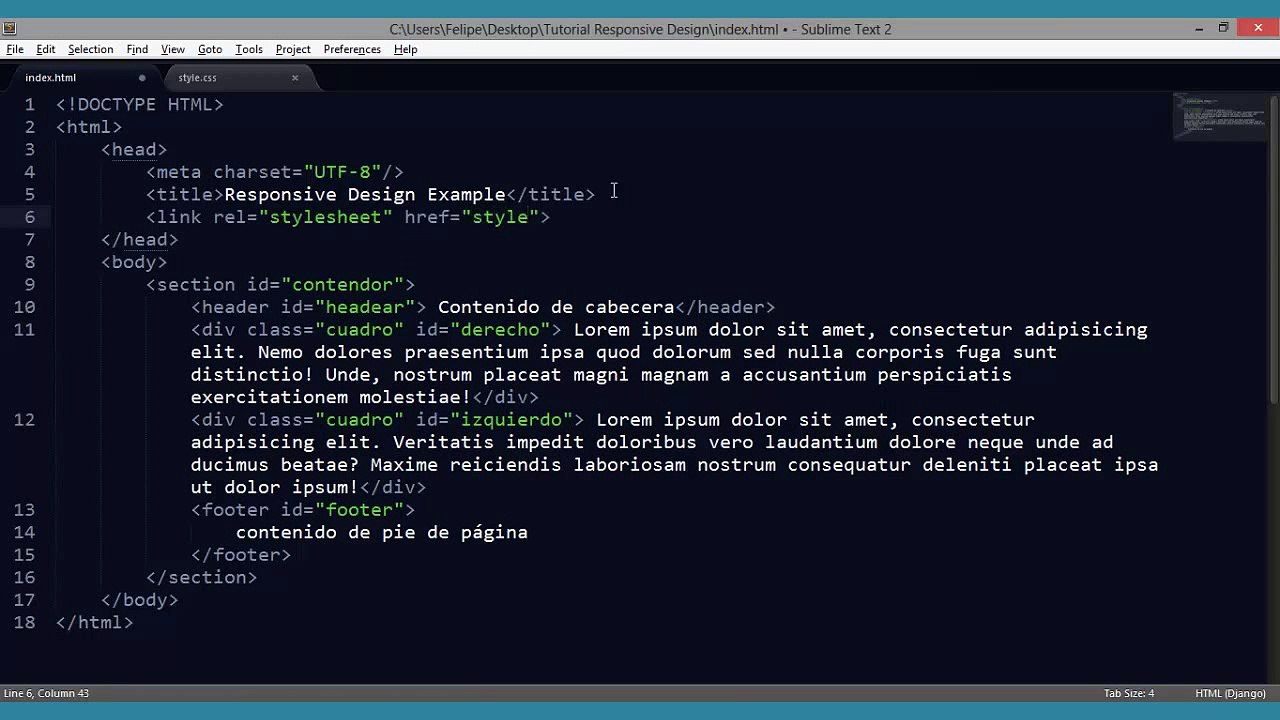 Ejemplo de Responsive design