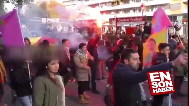 PKK yandaşları Almanya'da ortalığı birbirine kattı