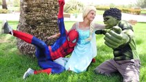 Elsa becomes Stronger gets Hulk MUSCLES w Spiderman vs maleficent Thor anna