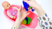 Learn Colours Baby Doll Bath Time! Learn Colors For Children Kid Baby Pretend Play Education
