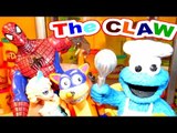 Pixar Cars in the CLAW Machine with McQueen Cars Micro Drifters, Cookie Monster Spiderman Queen Elsa