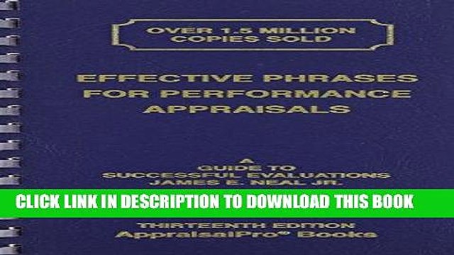 [PDF] Effective Phrases for Performance Appraisals: A Guide to Successful Evaluations (Neal,