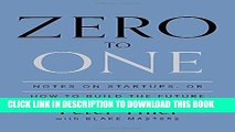 Best Seller Zero to One: Notes on Startups, or How to Build the Future Free Read