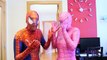 Spiderman & Pink Spidergirl ELECTROCUTED! w/ Frozen Elsa Cinderella Shoes vs Maleficent Joker Candy